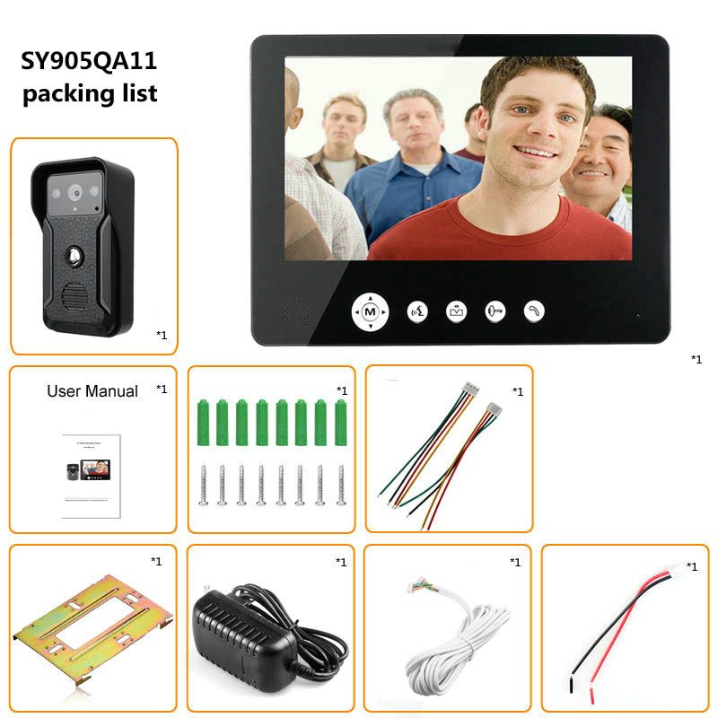 ENNIO-9-Inch-Video-Door-Phone-Doorbell-Intercom-Kit-1-camera-1-monitor-Night-Vision-1653221