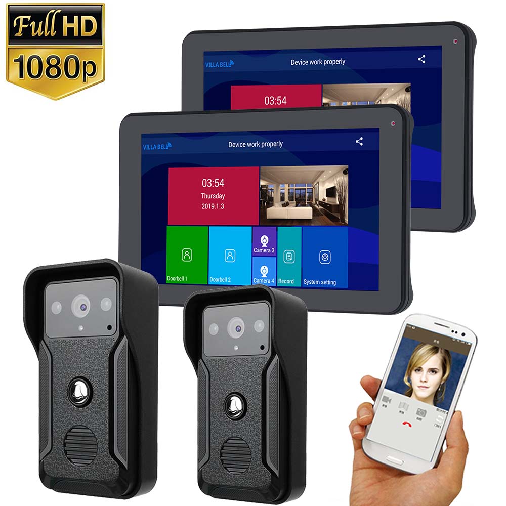 ENNIO-9-inch-2-Monitors-Wired-Wireless-Video-Phone-Doorbell-Intercom-Entry-System-with-2pcs--HD-1080-1642471