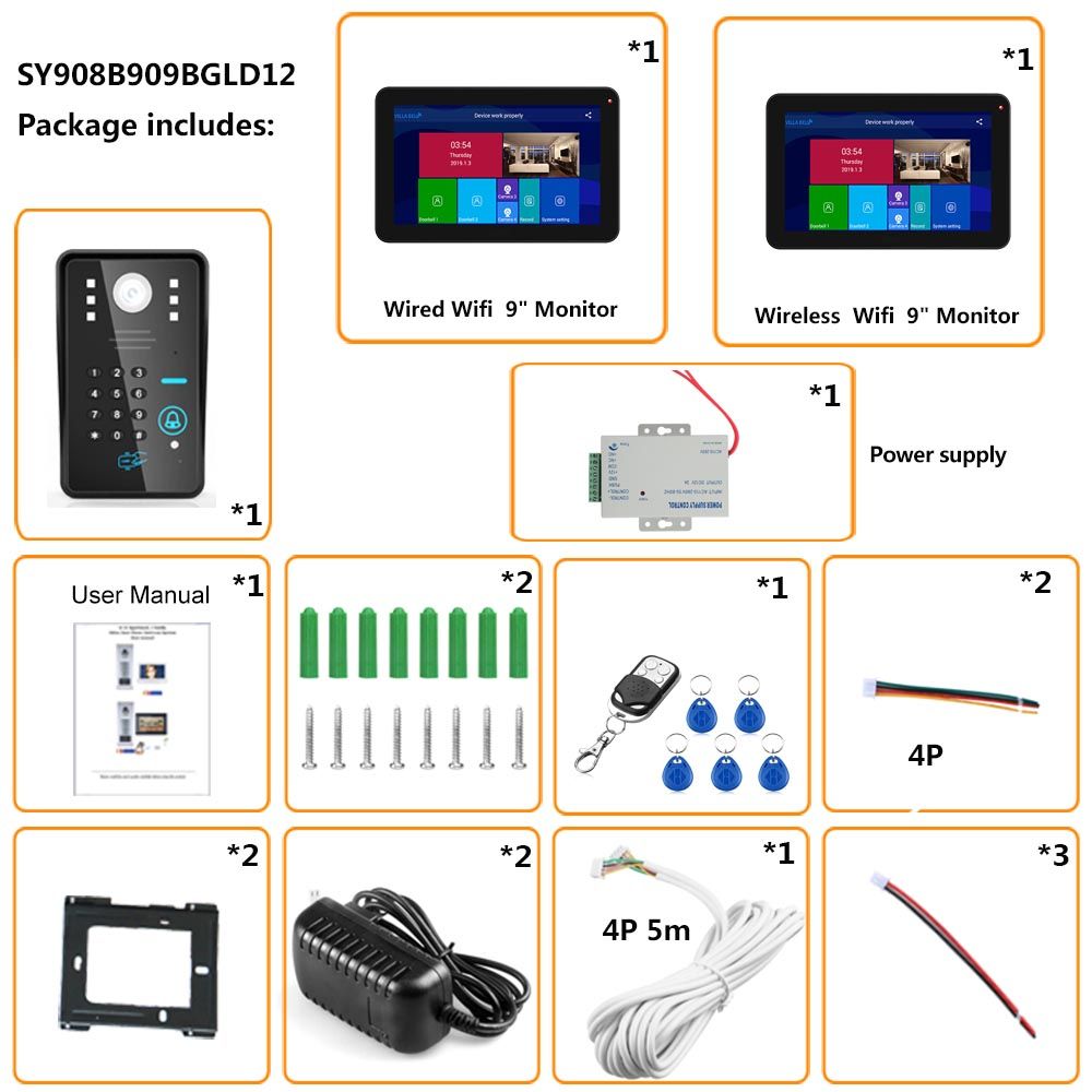 ENNIO-9-inch-2-Monitors-Wireless-Wifi-RFID-Password-Video-Door-Phone-Doorbell-Intercom-Entry-System--1651199