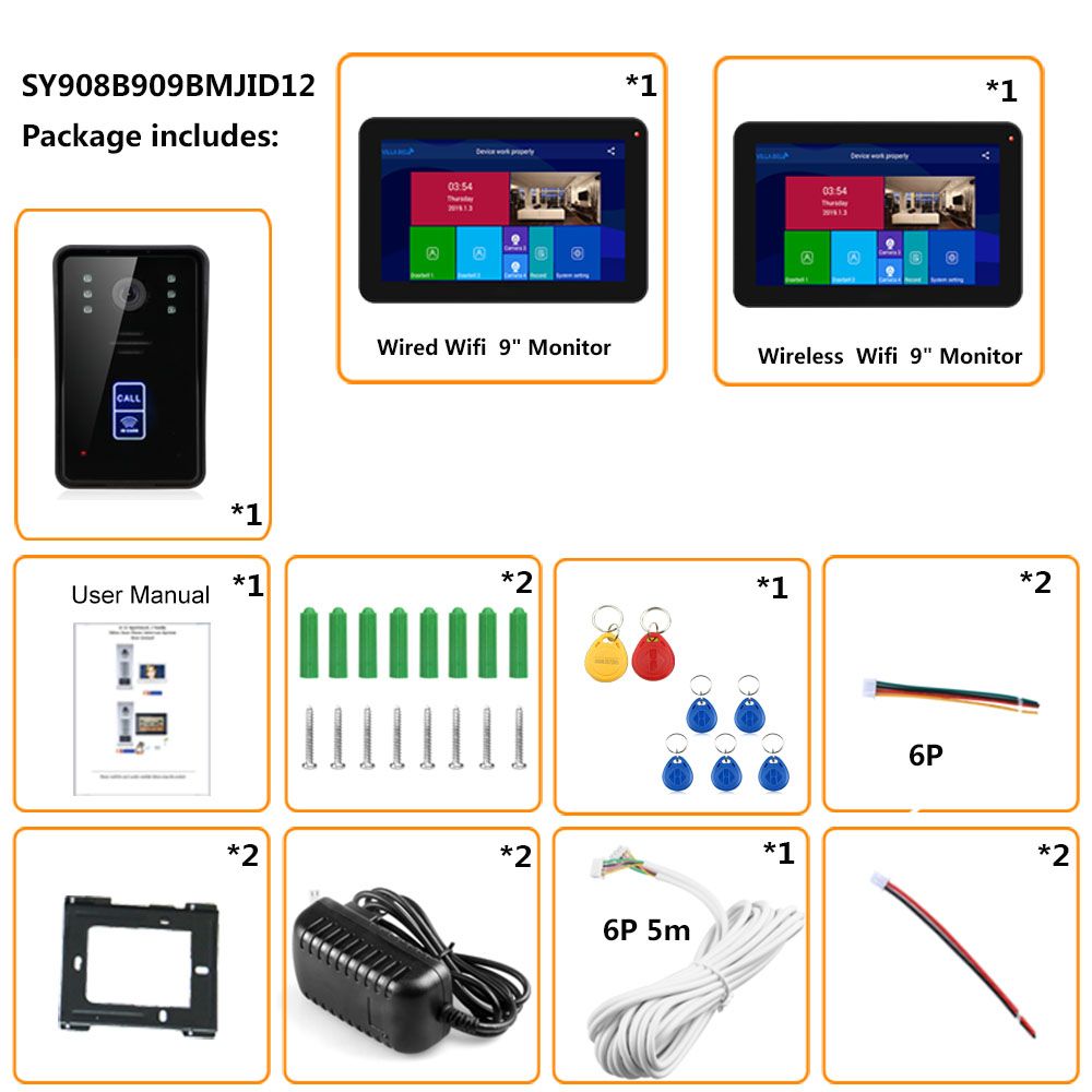 ENNIO-9-inch-2-Monitors-Wireless-Wifi-RFID-Video-Door-Phone-Doorbell-Intercom-Entry-System-with-Wire-1624638