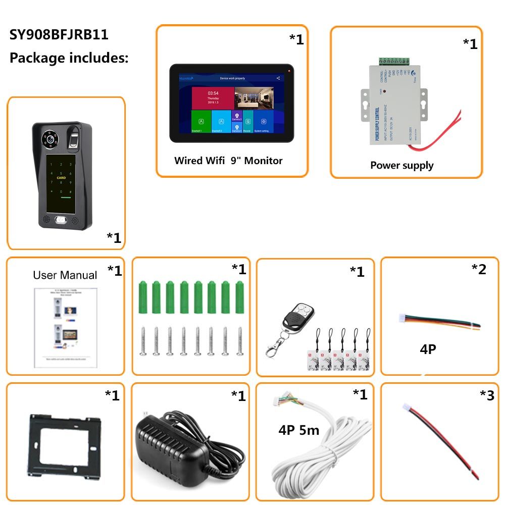 ENNIO-9-inch-Wifi-Wireless-Fingerprint-IC-Card-Video-Door-Phone-Doorbell-Intercom-System-with-Wired--1624643