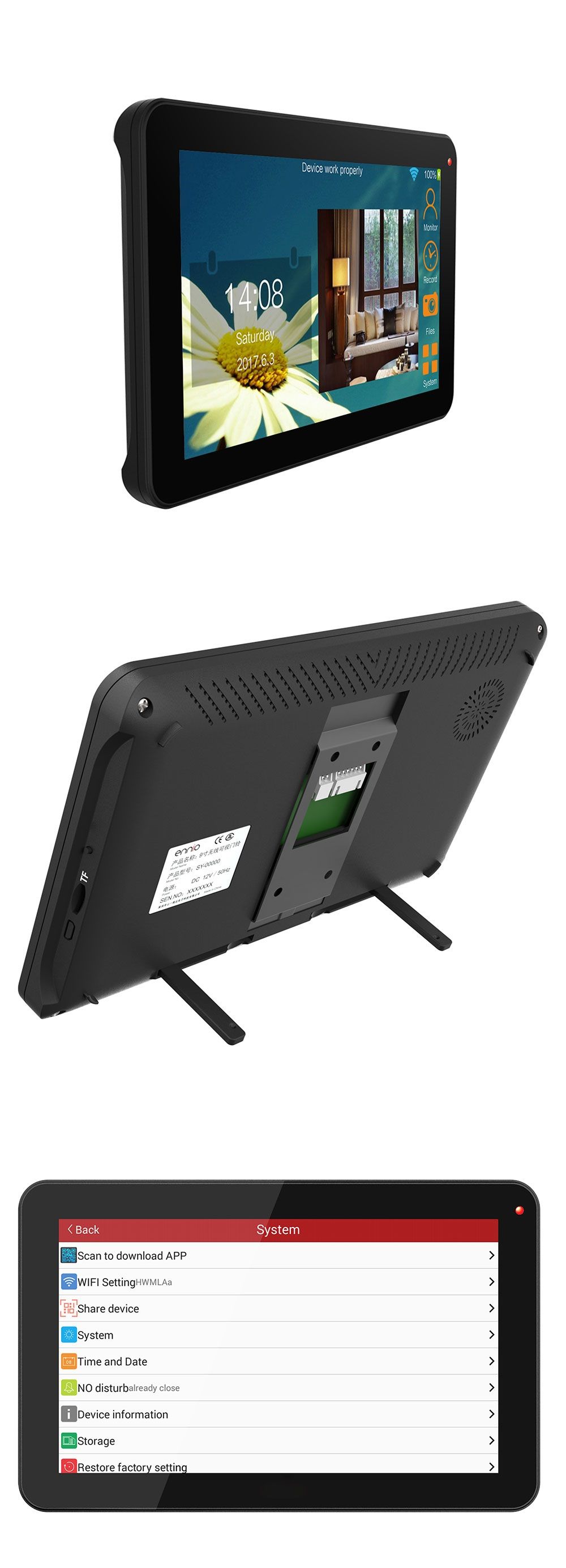 ENNIO-9-inch-Wifi-Wireless-Fingerprint-RFID-Video-Doorbell-Intercom-System-with-Wired-AHD-1080P--Doo-1624614