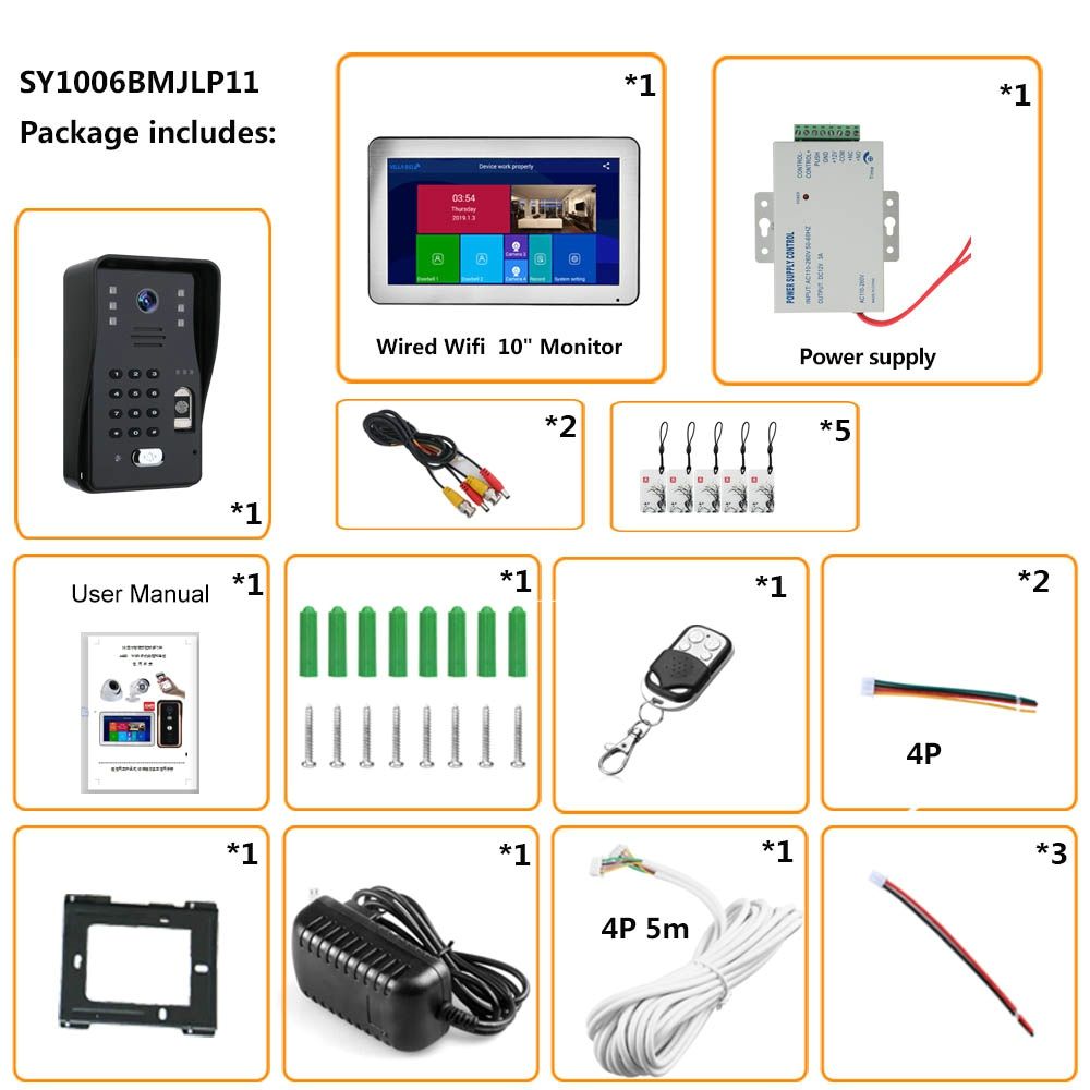 ENNIO-SY1006BMJLP11-10-Inch-Wifi-Wireless-Fingerprint-RFID--Video-Door-Phone-Doorbell-Intercom-Syste-1765271