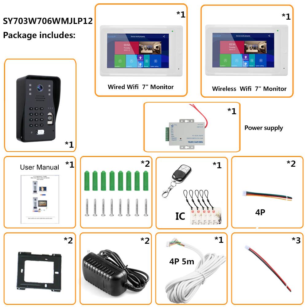 ENNIO-SY703W706WMJLP12-2-Monitors-7-inch-Wifi-Wireless-Video-Door-Phone-Doorbell-Intercom-System-wit-1764967