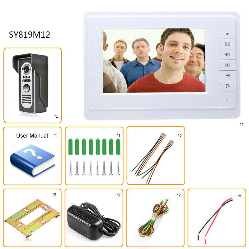 ENNIO-SY819M12-7-inch-Video-Door-Phone-Doorbell-Intercom-Kit-with-1-Camera-2-Monitors-Night-Vision-1040040