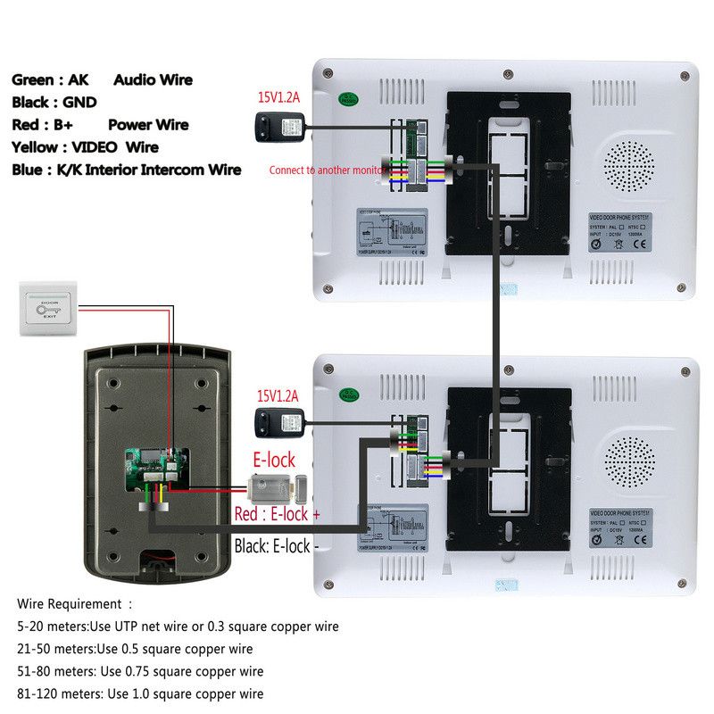 ENNIO-SY819MEID12-Video-Intercom-Phone-Doorbell-with-2-Monitors-1-RFID-Card-Reader-1000TVL-Camera-1045696