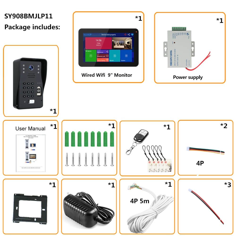 ENNIO-SY908BMJLP11-9Inch-Wifi-Wireless-Video-Door-Phone-Doorbell-Intercom-System-with-Wired-Fingerpr-1765216