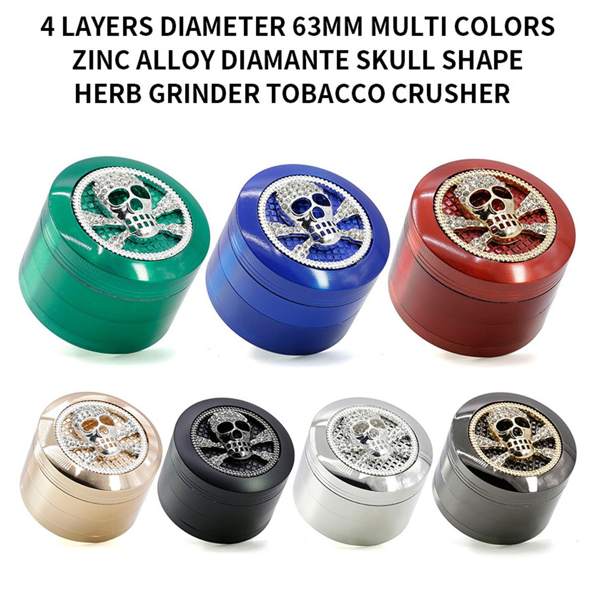 Multi-Color-4Layers-63mm-Zinc-Alloy-Skull-Shape-With-Drawer-Herb-Grinder-Tobaccos-Grinder-Herb-Grind-1659974