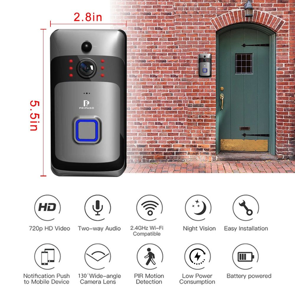 Pripaso-720P-1MP-WIFI-Video-Door-Phone-Door-Bell-Camera-Smart-Wireless-Security-Doorbell-PIR-Camera--1695683