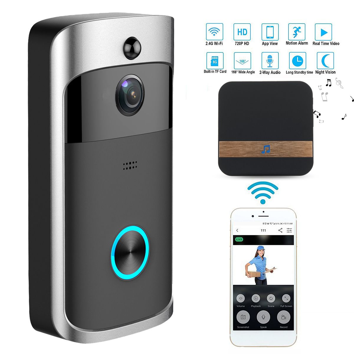 Wireless-Camera-Video-Doorbell-Home-Security-WiFi-Smartphone-Remote-Video-Rainproof-1319708