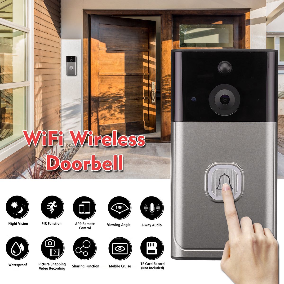 Wireless-WiFi-Video-Doorbell-Rainproof-Smartphone-Remote-Video-Camera-Security-Two-Way-Talk-166deg-1448088