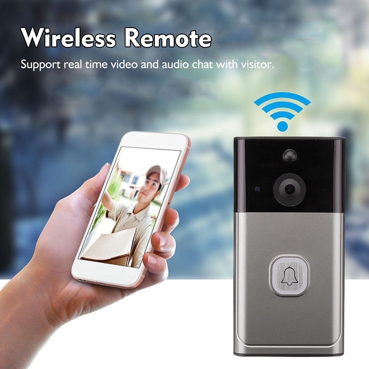 Wireless-WiFi-Video-Doorbell-Rainproof-Smartphone-Remote-Video-Camera-Security-Two-Way-Talk-166deg-1448088