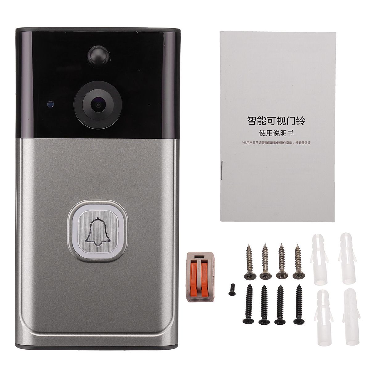 Wireless-WiFi-Video-Doorbell-Rainproof-Smartphone-Remote-Video-Camera-Security-Two-Way-Talk-166deg-1448088