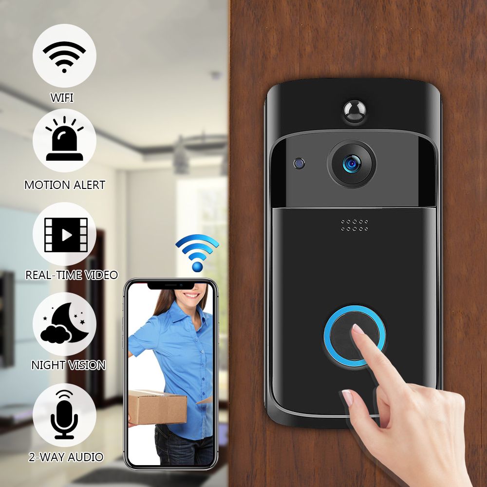 Wireless-WiFi-Video-Doorbell-Smartphone-Remote-Camera-2-way-Audio-Home-Security-Rainproof-1446357