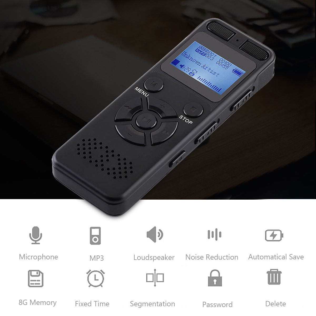 8GB-Rechargeable-LCD-Digital-Audio-Sound-A-to-B-Repeat-Voice-Recorder-Dictaphone-1263942
