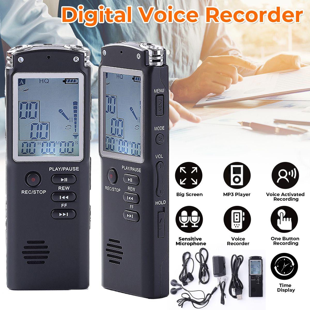 Digital-Voice-Recorder-81632GB-MP3-Lossless-Player-USB-Audio-Rechargeable-Mini-Dictaphone-1759537