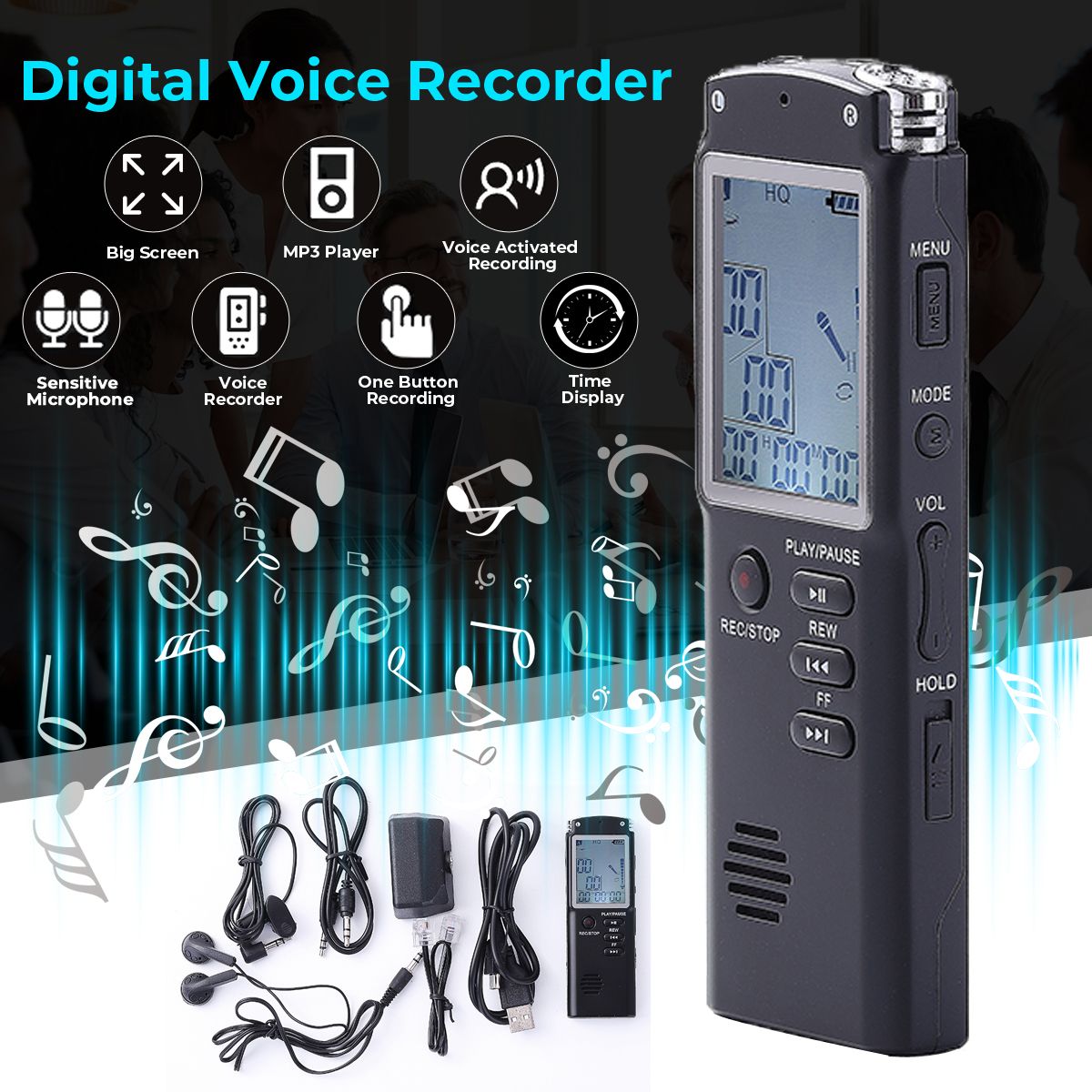 Digital-Voice-Recorder-81632GB-MP3-Lossless-Player-USB-Audio-Rechargeable-Mini-Dictaphone-1759537