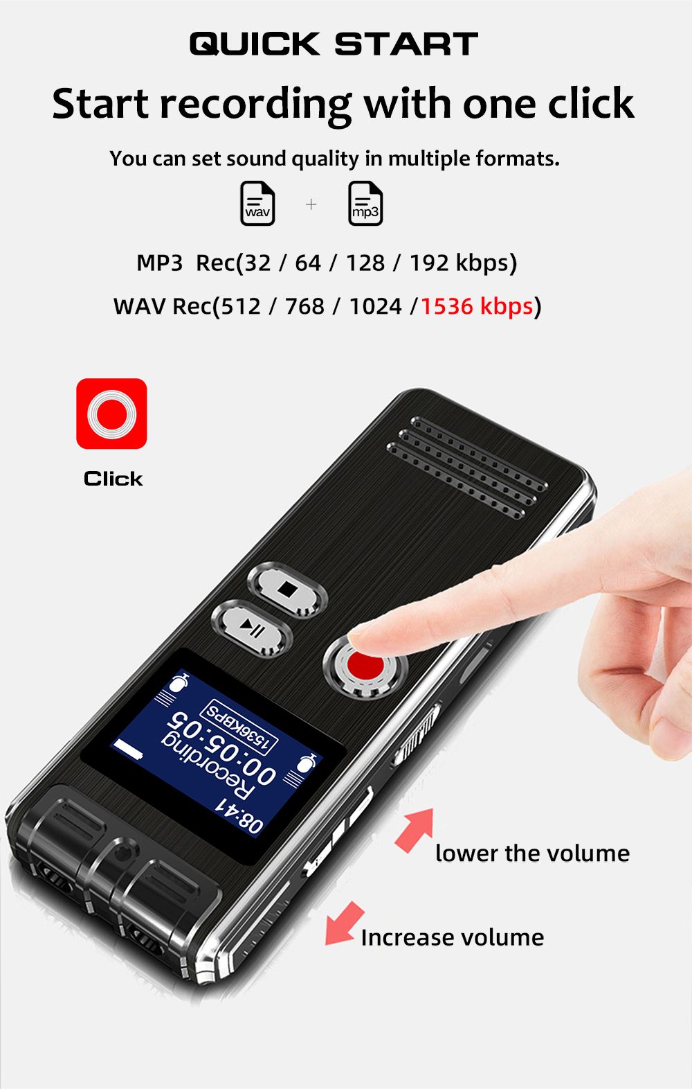 Shinco-Q6-32GB-64GB-Mini-Digital-Voice-Recorder-Rechargeable-Quick-Start-Voice-Activated--Recording--1733326