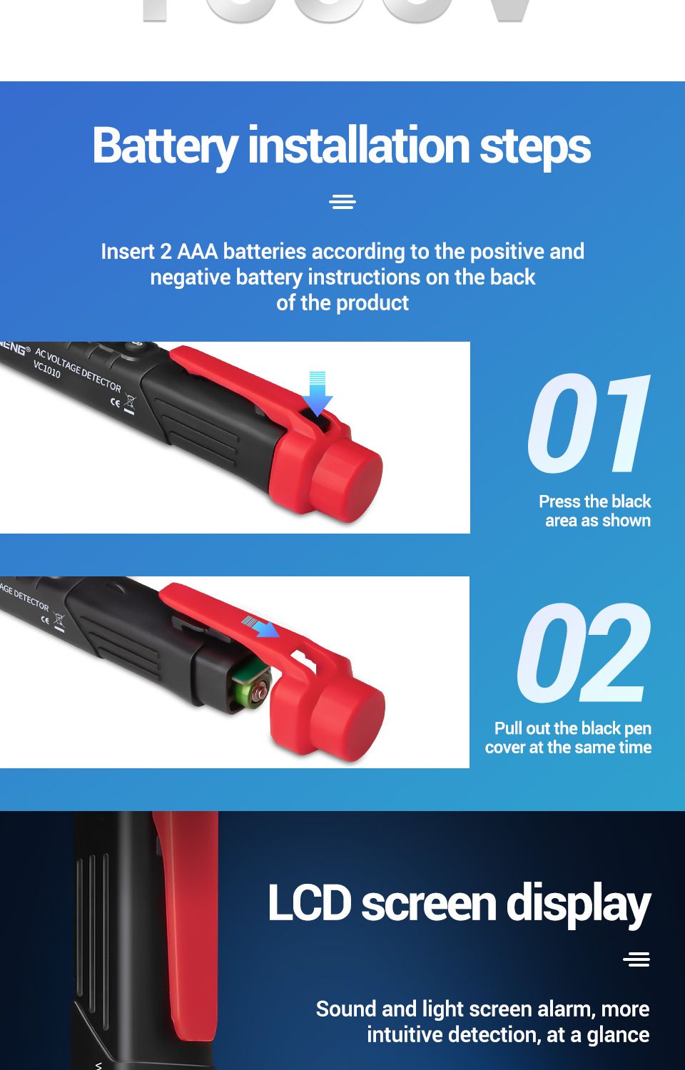 ANENG-VC1010-Digital-Voltage-Detectors-Non-Contact-Pen-Tester-Meter-12-1000V-ACDC-Volt-Current-Elect-1713772