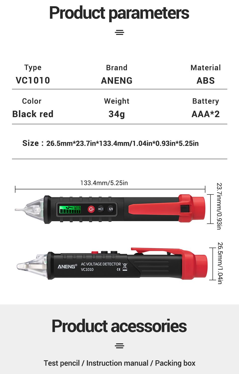 ANENG-VC1010-Digital-Voltage-Detectors-Non-Contact-Pen-Tester-Meter-12-1000V-ACDC-Volt-Current-Elect-1713772