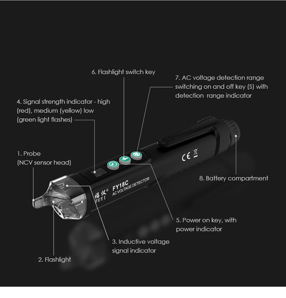 FUYI-FY18C-Intelligent-Non-Contact-AC-Voltage-Detector-Pen-Tester-Pen-Digital-12-1000V-AC-Voltage-Te-1584790