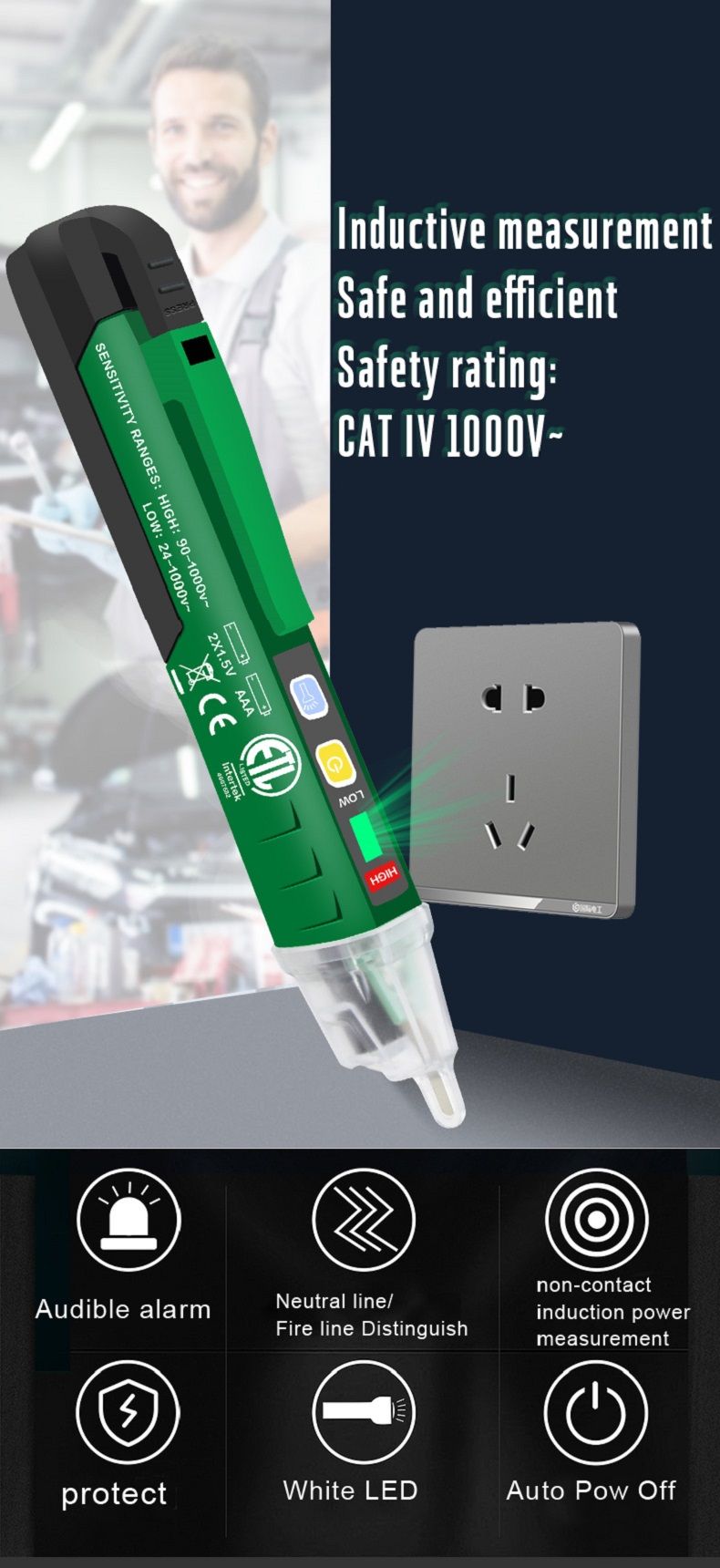 LAOA-LA514101-Voltage-Meter-Induction-Probe-Pen-Test-CAT-VIT-1000V-Multifunction-Electric-Pen-Tester-1721094