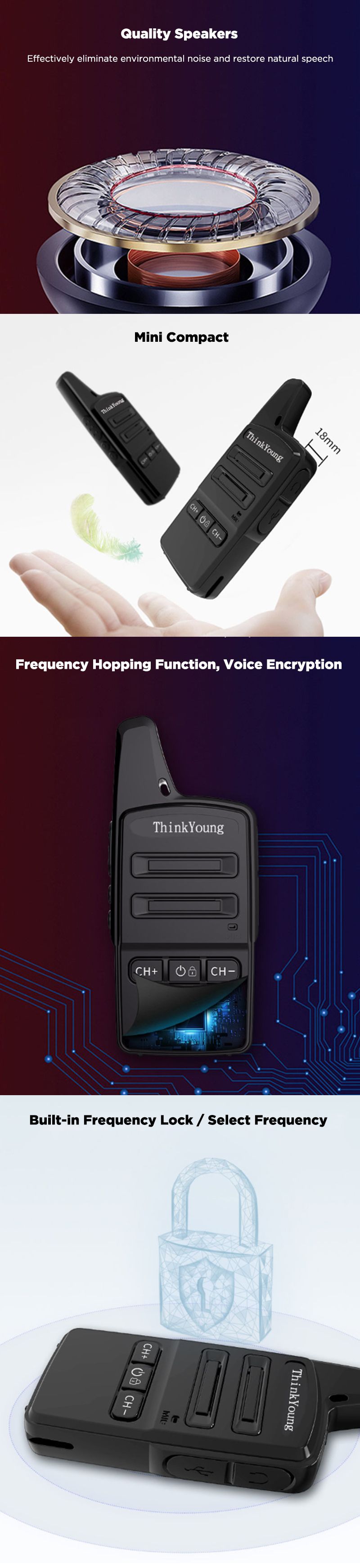 1PC-ThinkYoung-Q11-2W-Mini-Utra-Thin-Handheld-Radio-Walkie-Talkie-400-470MHz-16-Channels-3-4km-USB-C-1617302