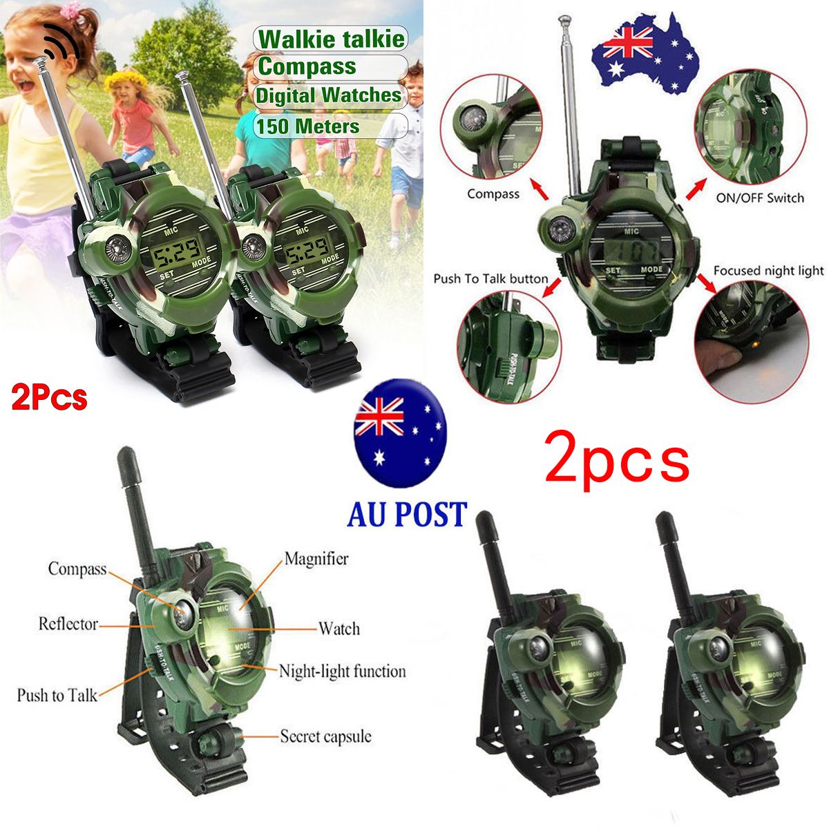 2Pcs-7-In-1-Kids-Children-Toys-Walkie-Talkie-Girls-Boys-Watches-Interphone-Outdoor-Games-Green-Light-1037938