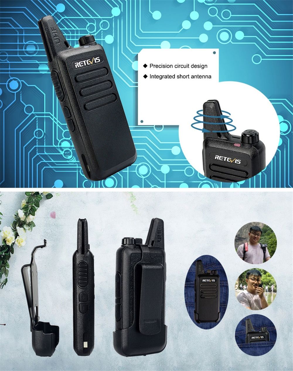 2Pcs-Retevis-RT22-Walkie-Talkie-Mini-Transceiver-UHF-2W-VOX-CTCSS-DCS-USB-Charging-Two-Way-Radio-Com-1419198
