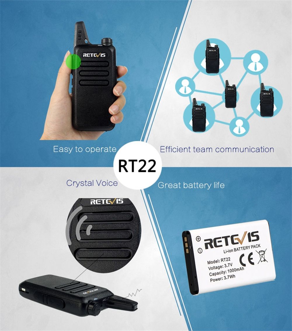 2Pcs-Retevis-RT22-Walkie-Talkie-Mini-Transceiver-UHF-2W-VOX-CTCSS-DCS-USB-Charging-Two-Way-Radio-Com-1419198