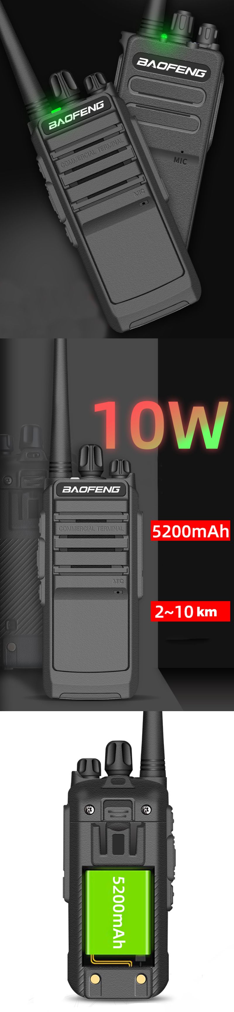 BAOFENG-898-PLUS-10W-5200mAh-400-470MHz-Handheld-Radio-Walkie-Talkie-2-10KM-Driving-Hotel-Civilian-I-1573426