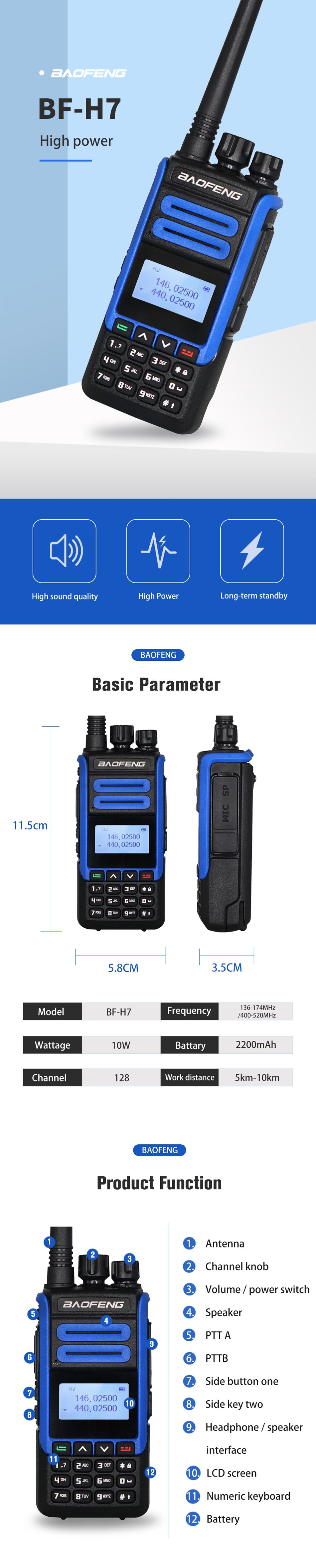 BAOFENG-BF-H7-10W-Walkie-Talkie-10KM-Powerful-Portable-Two-Way-Ham-Radio-Dual-Band-FM-Transceiver-Ra-1769498