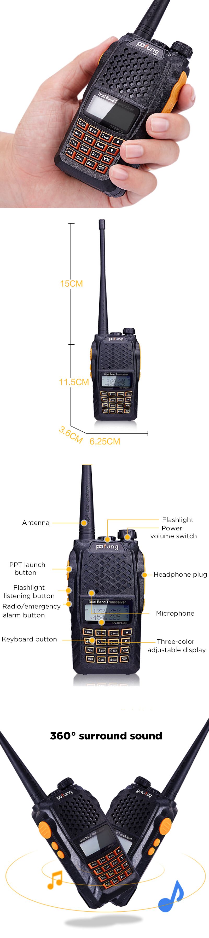 BAOFENG-UV-6-PLUS-400-520MHz-128-Channels-74V-Dual-Band-Radio-Handheld-Walkie-Talkie-Flashlight-Chin-1571996