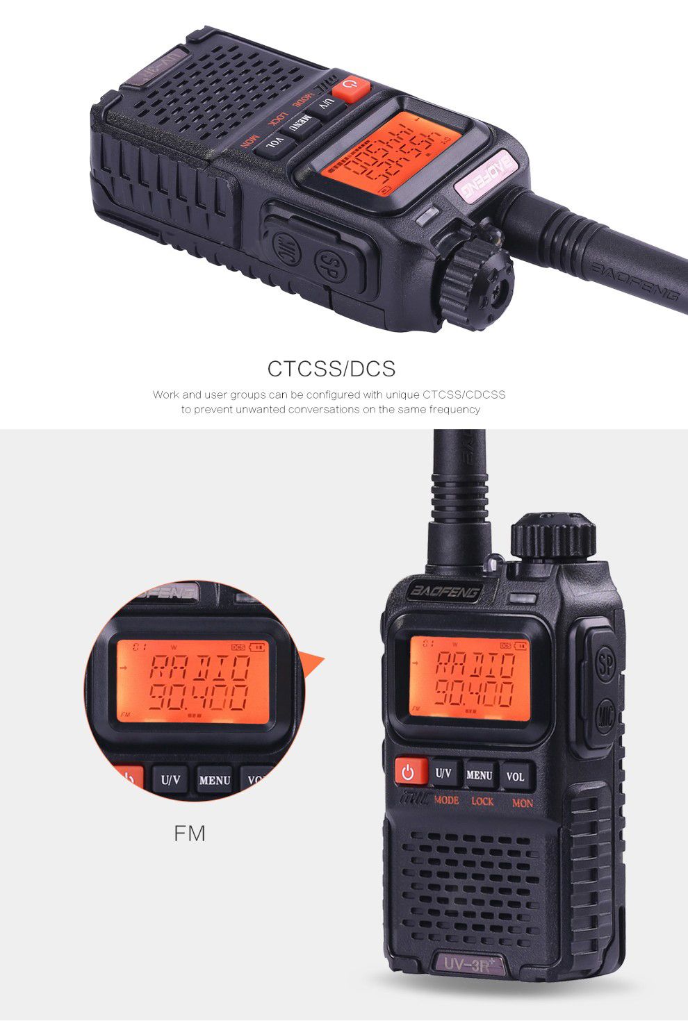 BAOFENG-UV3R-Plus-Mini-Walkie-Talkie-Intercom-UHF-VHF-Dual-Band-Dual-Display-Full-Channels-FM-Radio--1192333