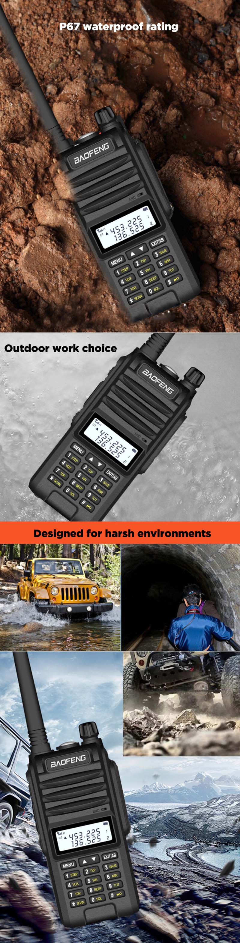 BAOFENG-UVF10-8W-4800mAh-Large-Power-Handheld-Radio-Walkie-Talkie-IP67-Waterproof-UV-Dual-Three-Band-1580778