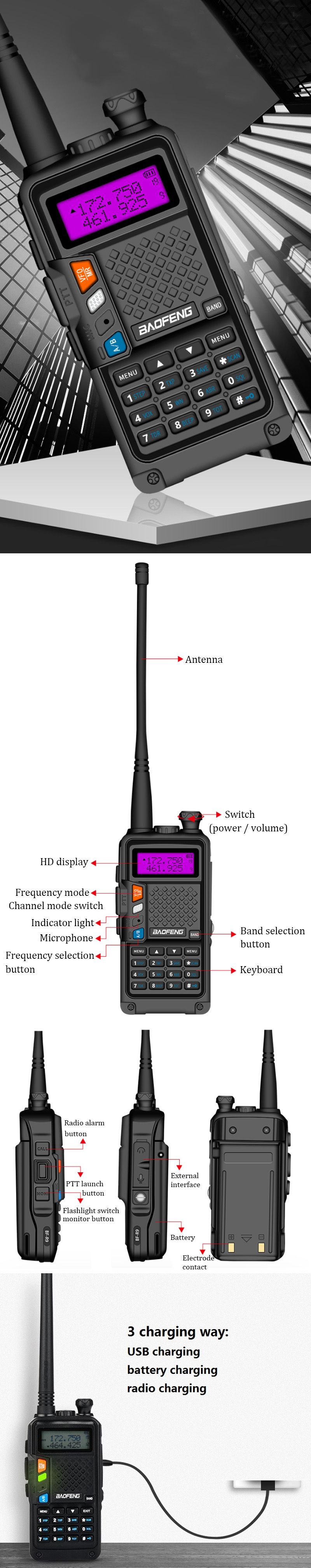 BAOFENG-UVR-9-128-Channels-Dual-Band-Radio-Walkie-Talkie-Portable-Waterproof-USEU-Plug-Intercom-1417366