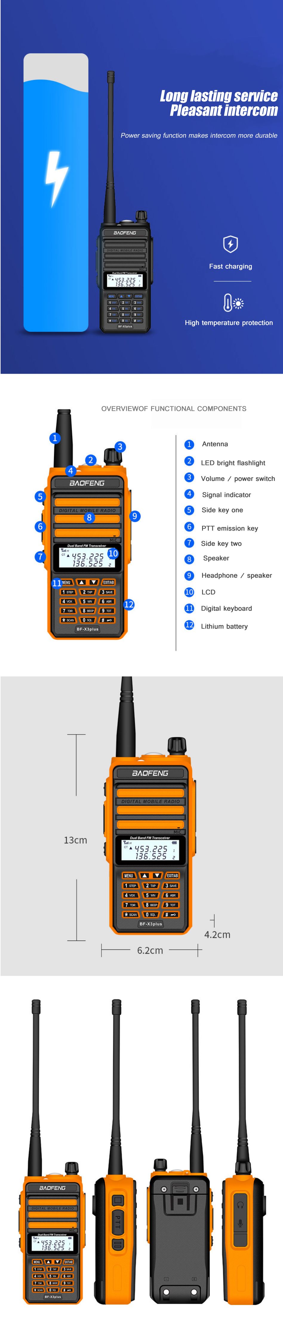 BAOFENG-X3-Plus-9500mah-18W-Tri-band-Radio-Walkie-Talkie-20-KM-Waterproof-UHFVHF-Transceiver-220MHz--1739568