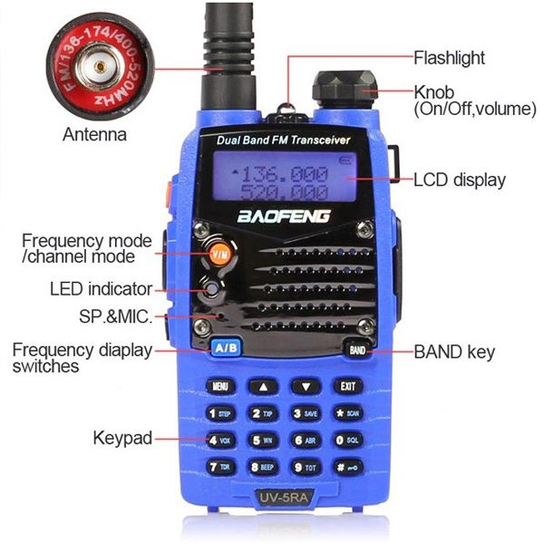 Baofeng-UV-5RA-Blue-Dual-Band-Handheld-Transceiver-Radio-Walkie-Talkie-947665