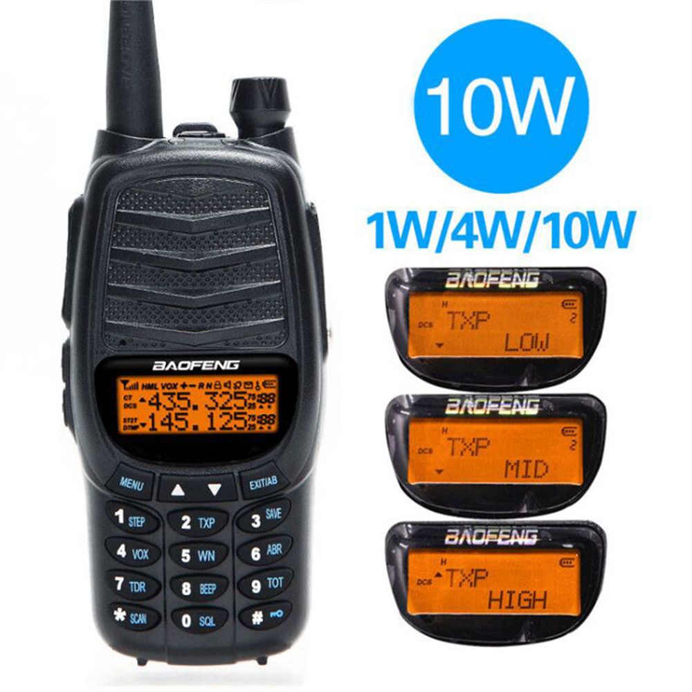 Baofeng-UV-990-Walkie-Talkie-Triple-10W-Dual-PTT-VHF-UHF-Dual-Band-Ham-CB-Radio-Two-Way-Audio-Black-1561217