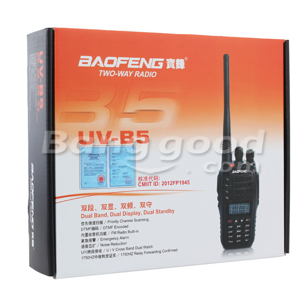 Baofeng-UV-B5-5W-99CH-FM-Portable-UHFVHF-Radio-Walkie-Talkie-907421