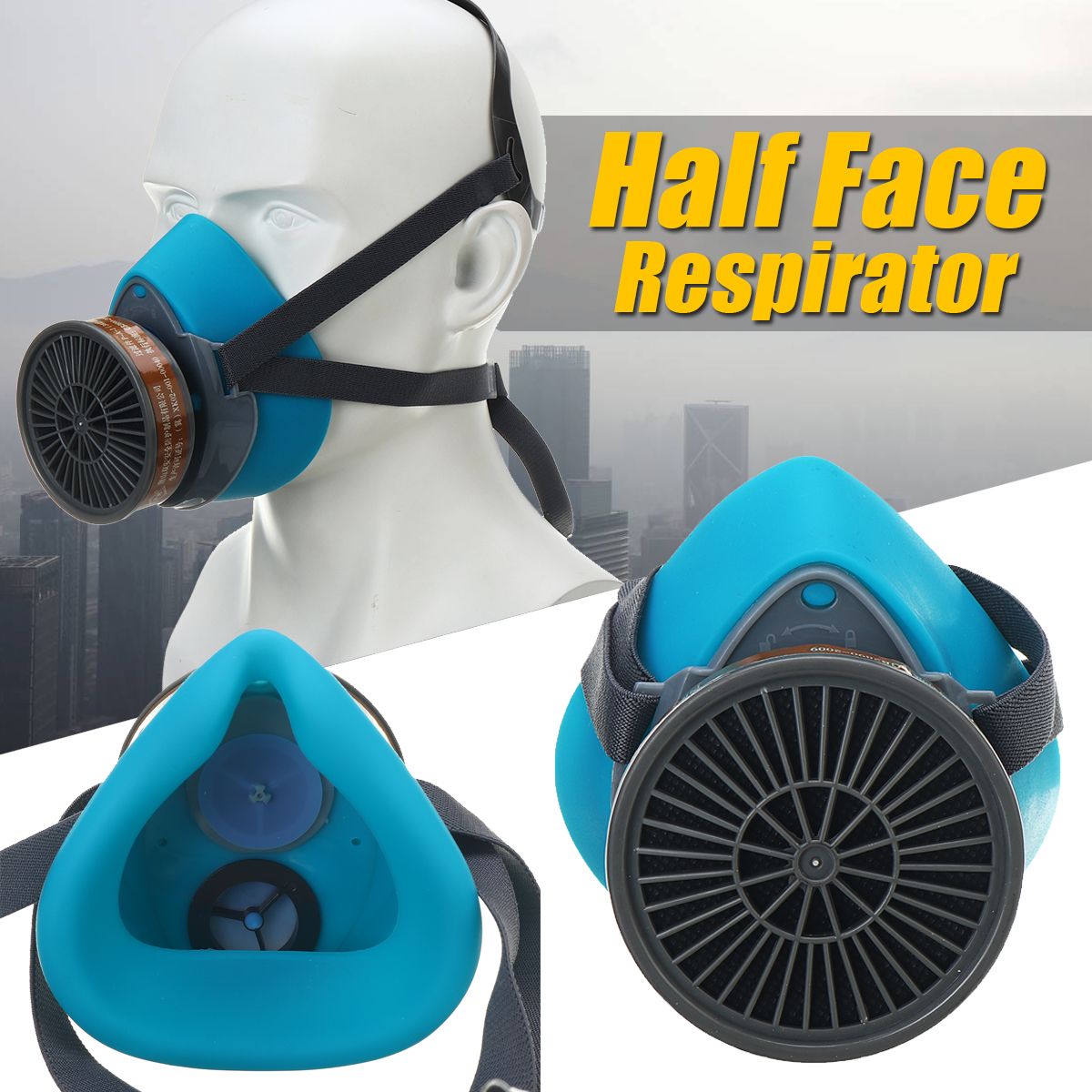 Half-Face-Respirator-Dust-Gas-Mask-Painting-Spray-Woodworking-Polishing-Protect-1659821