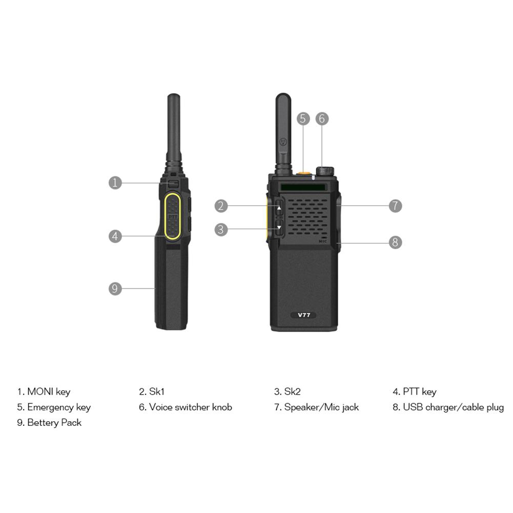 KALOAD-V77-Walkie-Talkie-Two-Way-Radio-UHF-400-470-MHz-16-Channels-2W-1500mAh-For-Hotel-Hunting-1190563