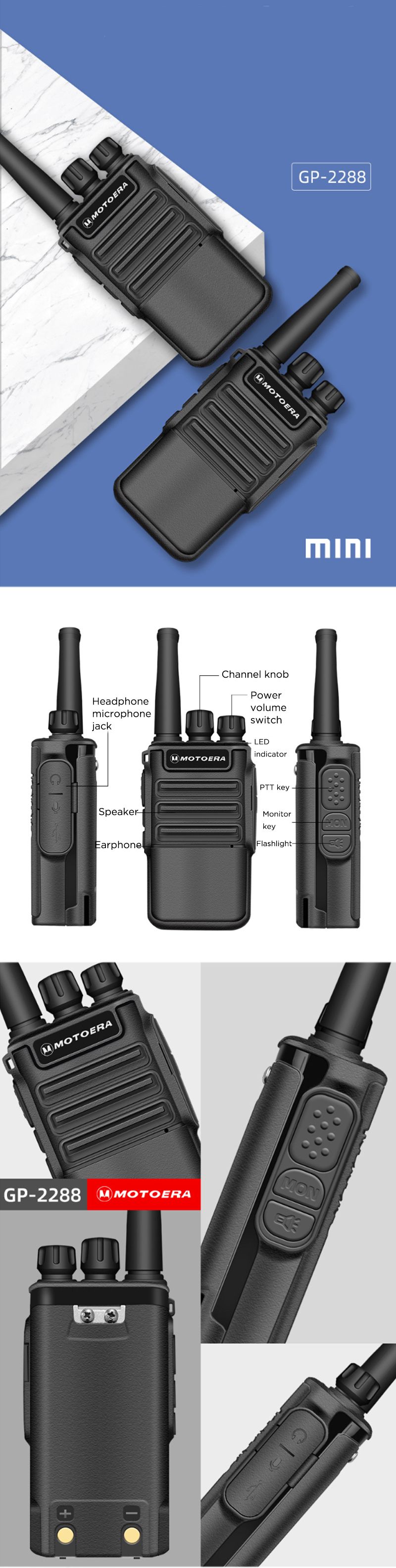 MOTOERA-GP-2288-12W-Radio-Walkie-Talkie-16-Channels-Outdoor-Interphone-Driving-Civilian-Intercom-1657879