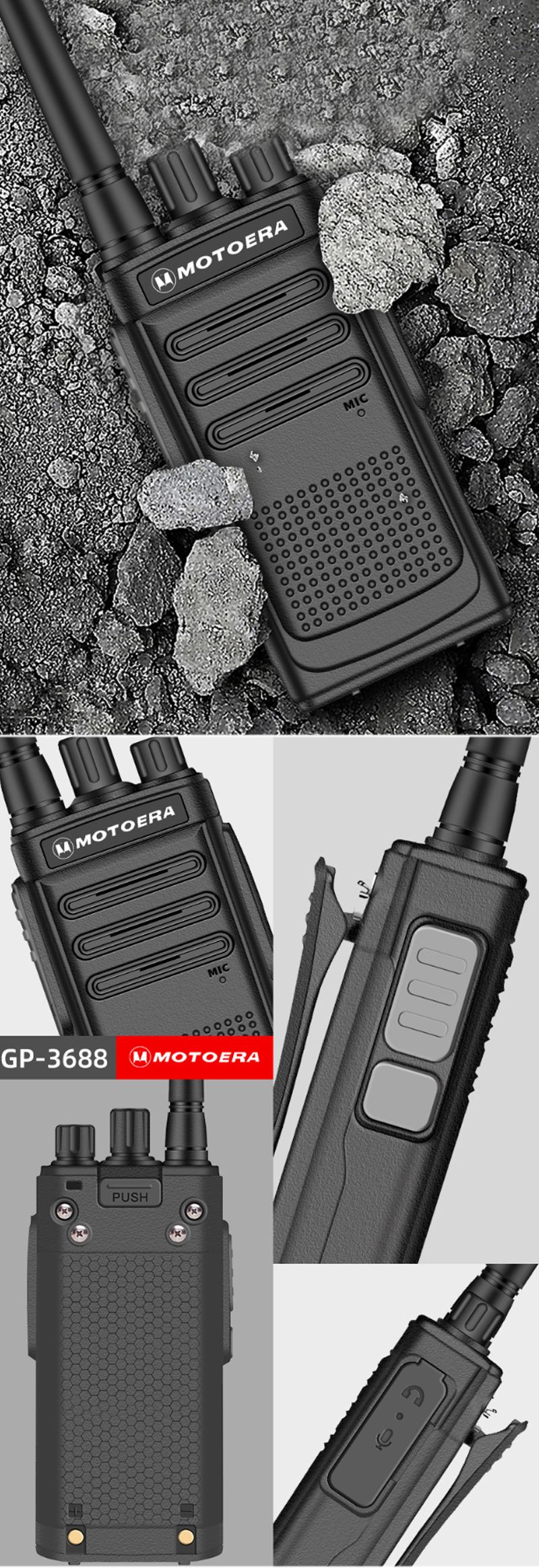 MOTOERA-GP-3688-18W-Radio-Handheld-Walkie-Talkie-16-Channels-Hotel-Civilian-Interphone-1657880