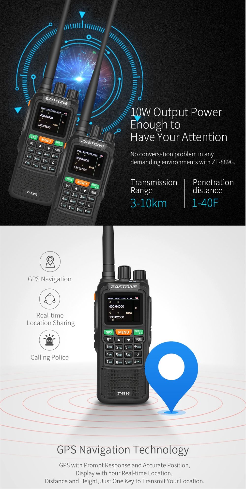 Zastone-889G-GPS-10KM-Walkie-Talkie-10W-999CH-UHF-400-520-VHF134-174MHz-CB-Two-Way-Radio-Transceiver-1385370