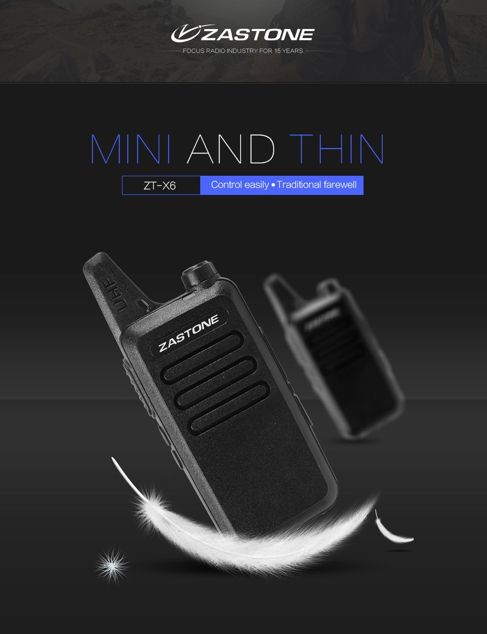 Zastone-X6-UHF-400-470-MHz-16-CH-Mini-Walkie-Talkie-Portable-Handheld-Ultra-Thin-Transceiver-1181309