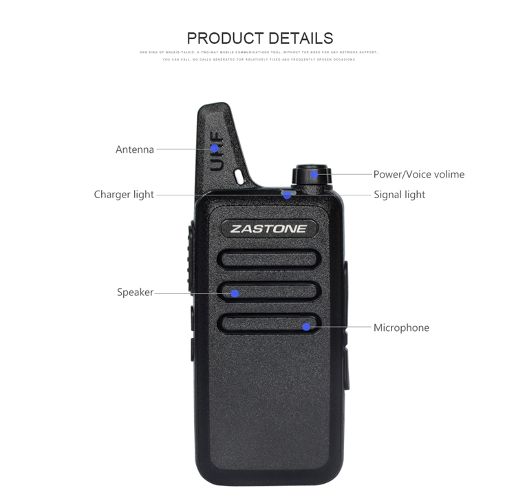 Zastone-ZT-X6-UHF-400-470MHz-16CH-Walkie-Talkie-Portable-Handheld-Transceiver-Toy-Ham-Radio-1207801