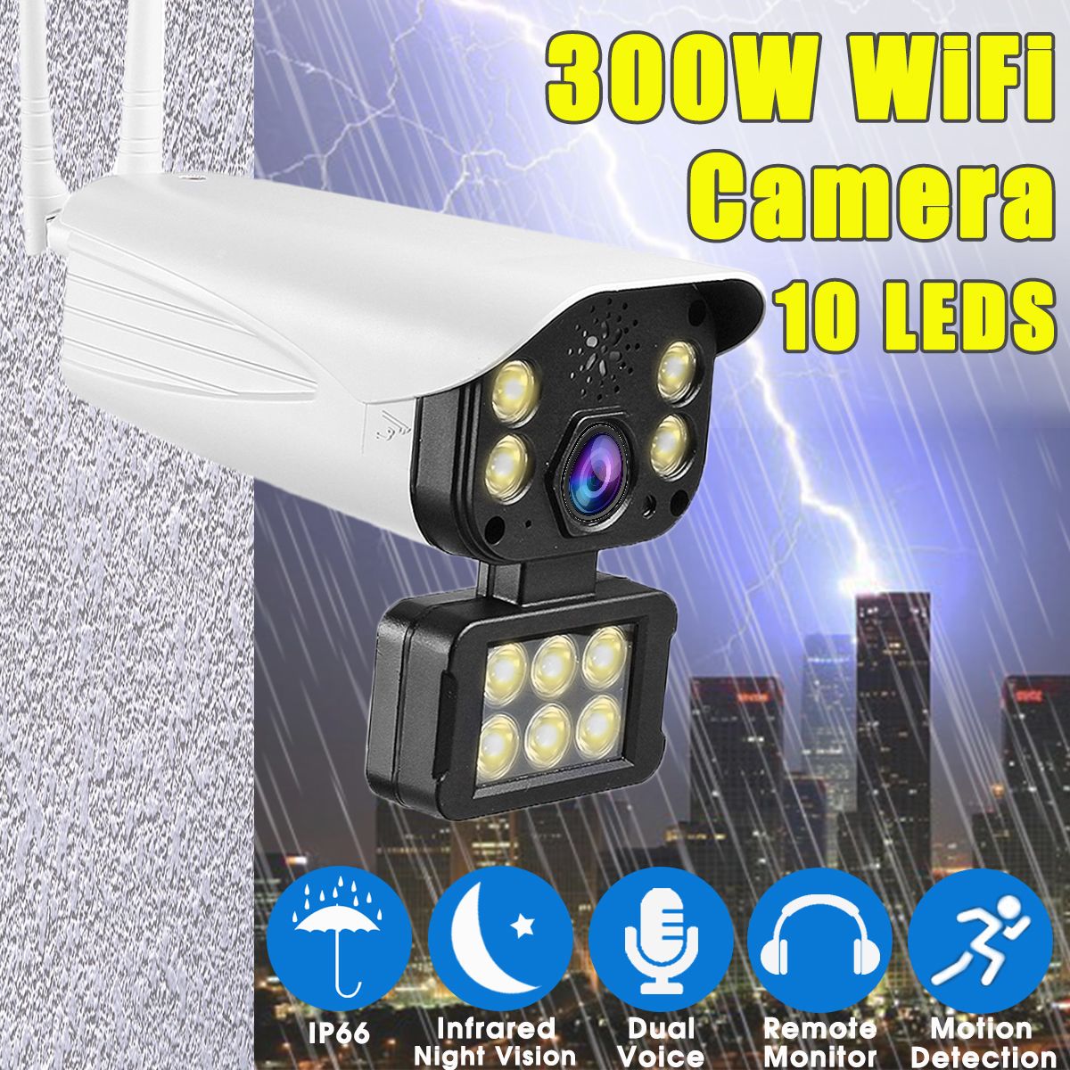 10-LEDS-300W-WiFi-Wireless-Security-IP-Camera-Monitor-Full-Color-Night-Vision-1546282
