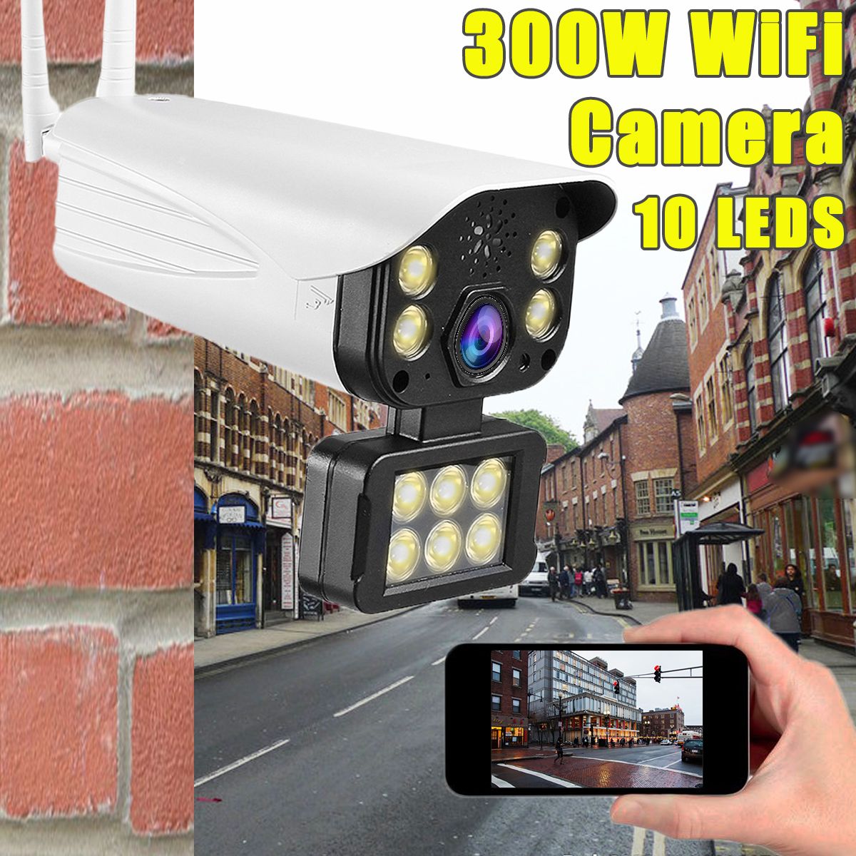 10-LEDS-300W-WiFi-Wireless-Security-IP-Camera-Monitor-Full-Color-Night-Vision-1546282