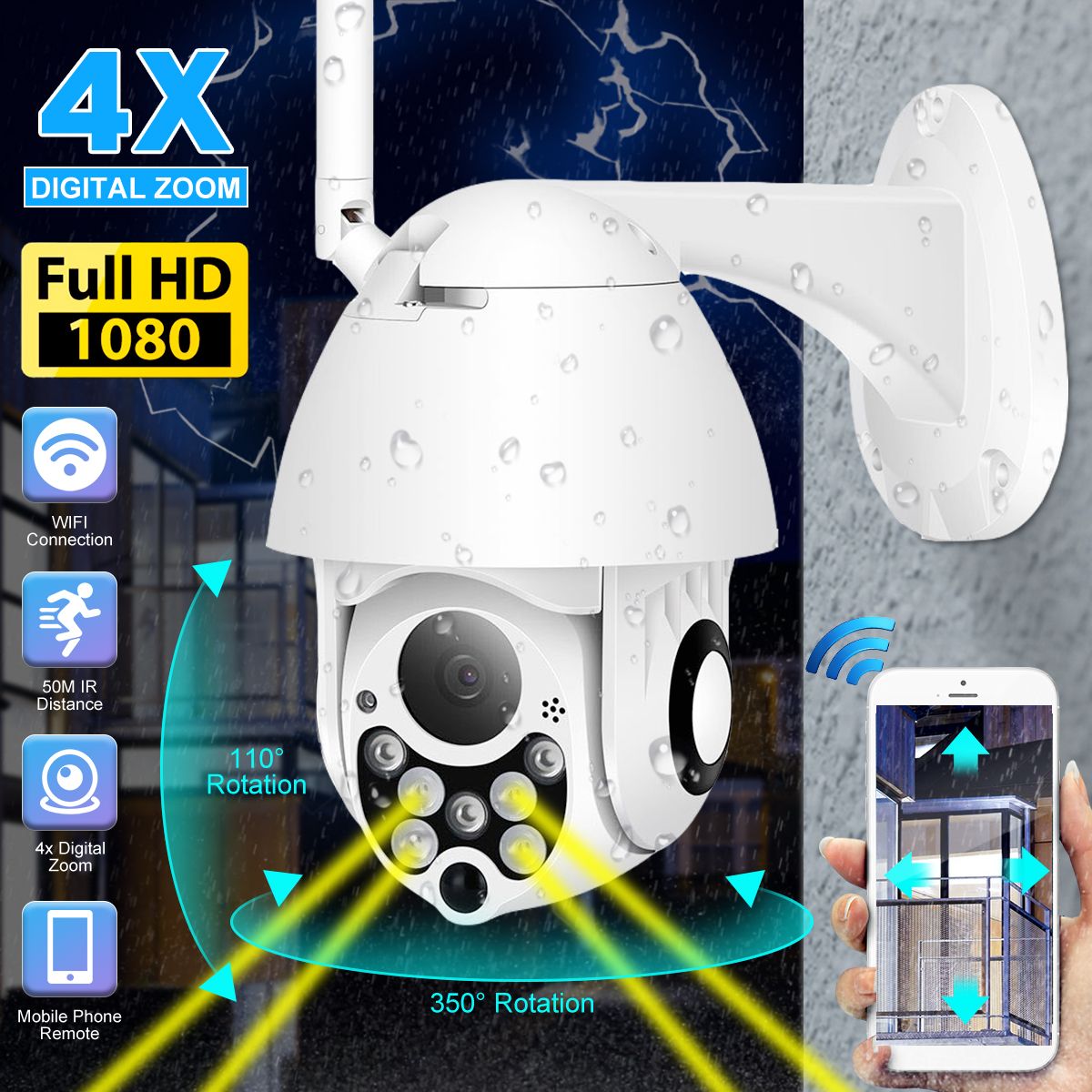 4X-ZOOM-1080P-FHD-360deg-PTZ-WIFI-IP-Camera-Infrared-Night-Vision-Motion-Detecting-Two-Way-Voice-1496890